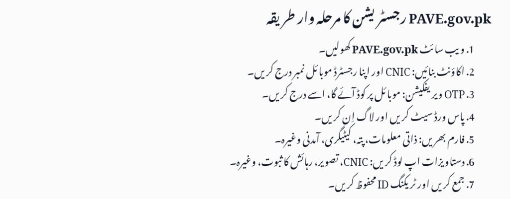 PAVE.gov.pk Registration