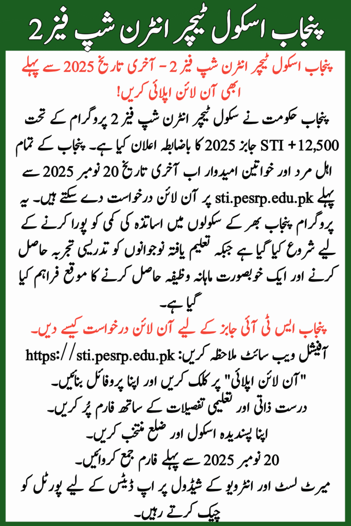 School Teacher Internship Phase 2