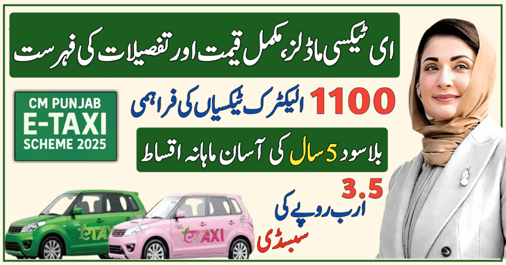 CM Punjab E Taxi Models