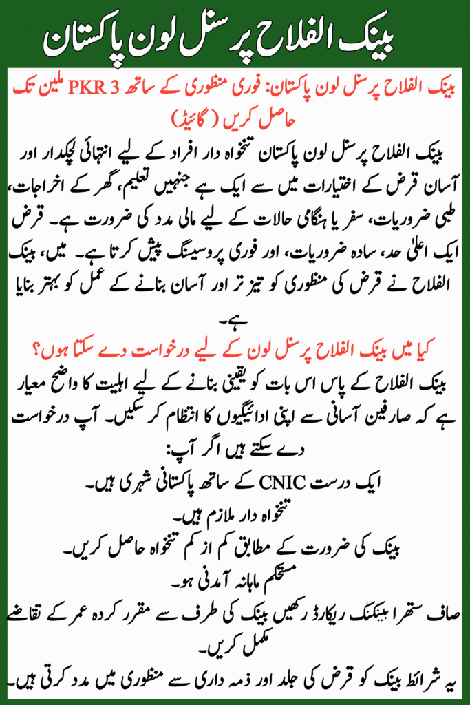 Bank Alfalah Personal Loan Pakistan