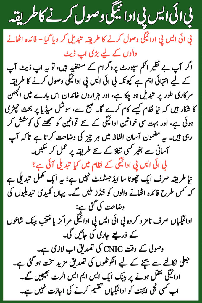 BISP Payment Receiving Method