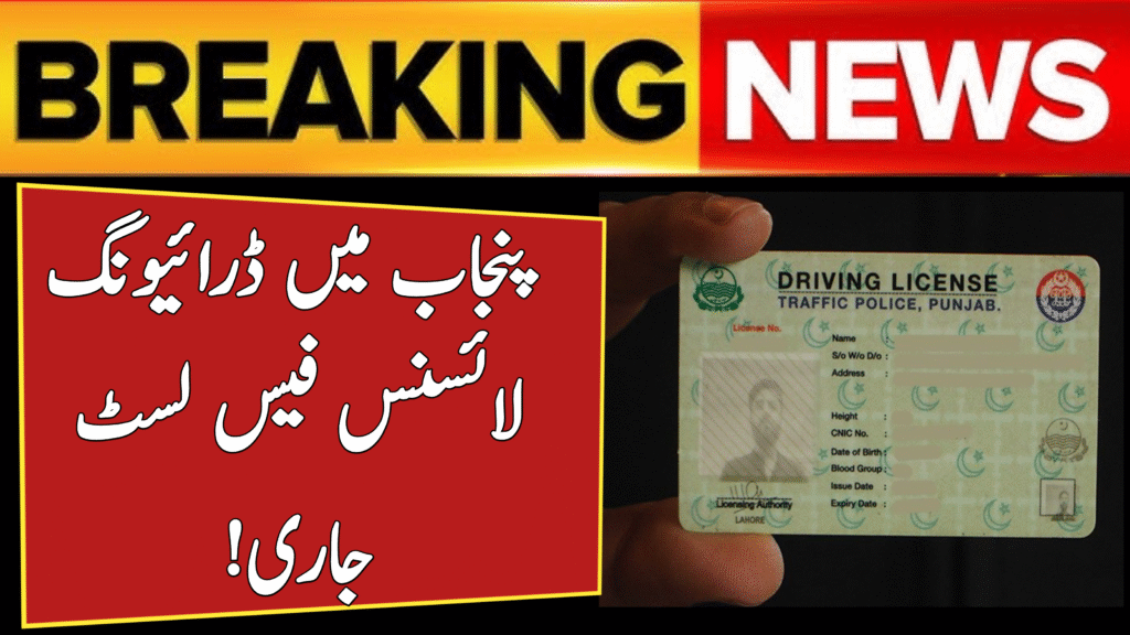Driving License Fees in Punjab